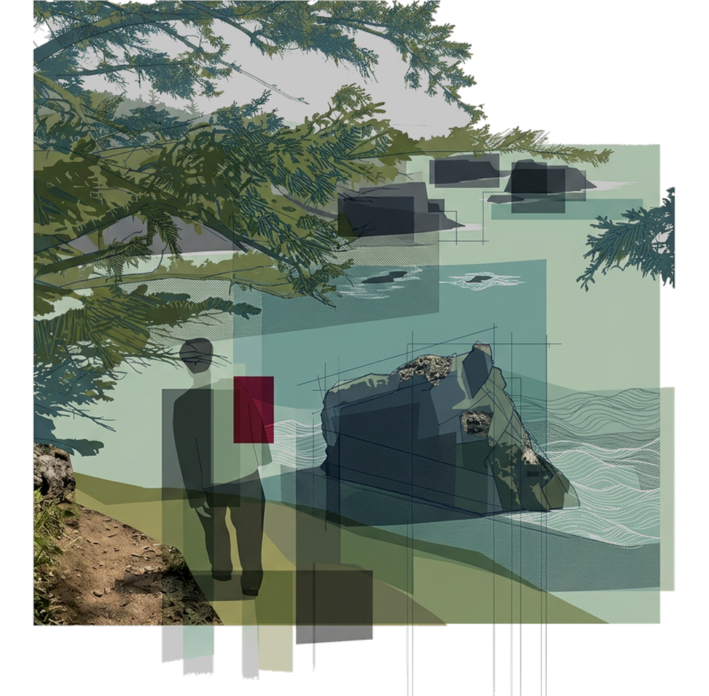 Blueprint: the same scene drawn in the blueprint style