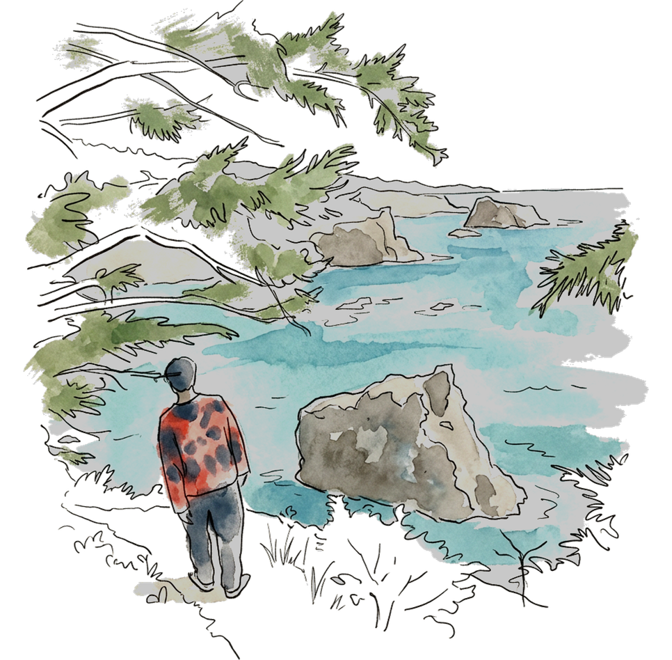 Wash: the same scene drawn in the wash style